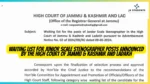 Waiting List for Junior Scale Stenographer Posts Announced by the High Court of Jammu & Kashmir and Ladakh