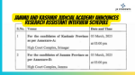 Jammu and Kashmir Judicial Academy Announces Research Assistant Interview Schedule