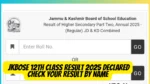 JKBOSE 12th Class Result 2025 Declared Check Your Result by Name